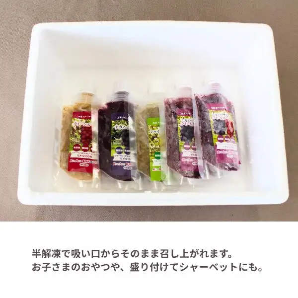 TK26 ぶどう 冷凍スペシャルパウチ リアル100％ Sサイズ（45g） 5個 // 長野県 南信州 冷凍フルーツ 冷凍パウチ パウチ シャーベット スムージー 無添加 無加糖 無加水 葡萄 シャインマスカット ナガノパープル クインルージュ®