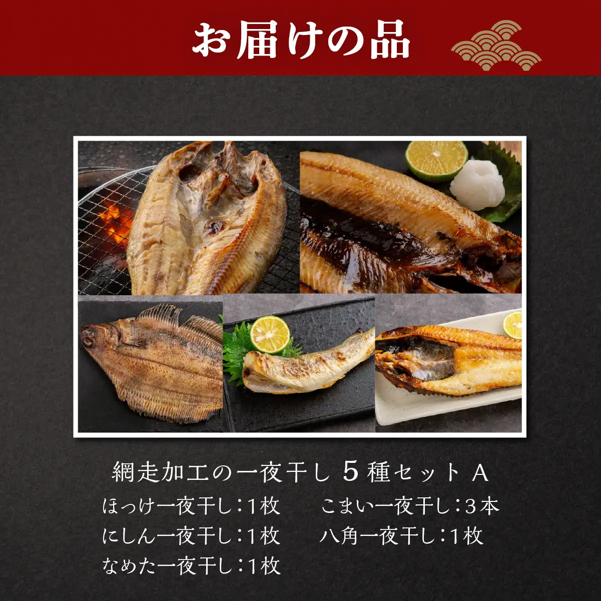 網走加工の一夜干し 5種セットA ABB172