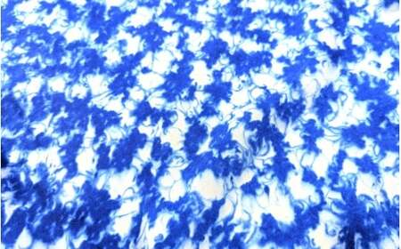 墨流し染 シルク スカーフ (青) ／ 染美堂 一点物 絹 現代風 アート サテン織 贈り物 上品 奈良県 葛城市 【snbd016】
