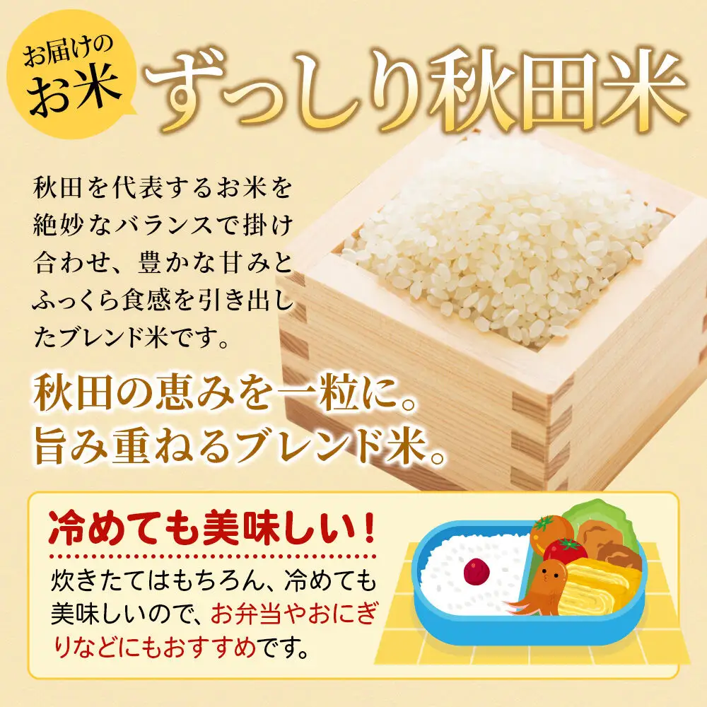 米《定期便5ヶ月》米どころ 秋田県大仙市産 ブレンド米【白米】5kg（5kg×1袋）