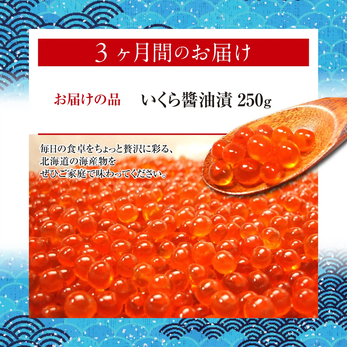 定期便いくら醤油漬(250g） 3回 ABB199