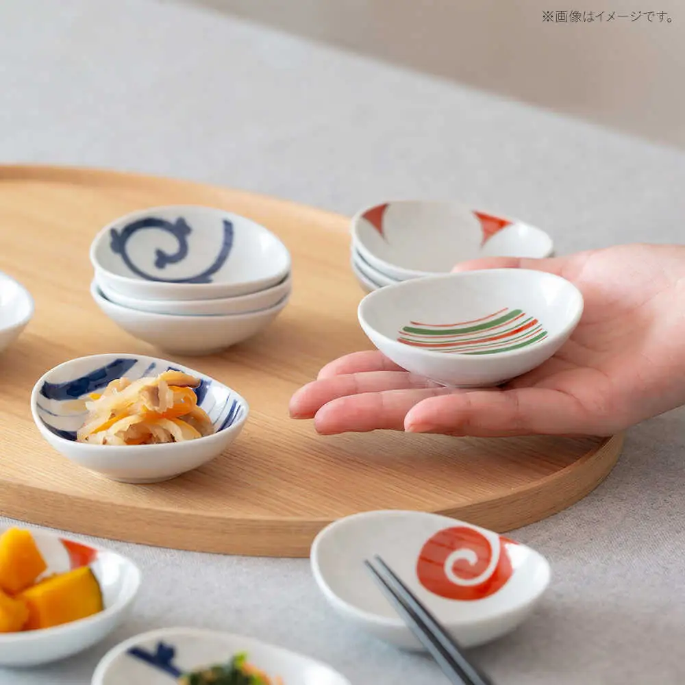 【波佐見焼】染錦絵変り 六客楕円珍味揃 食器 ギフト【西海陶器】[OA517]