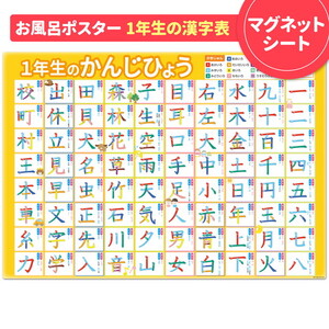 お風呂ポスター3枚組 小学一年漢字表 小学二年漢字表 九九表【小学校低学年おすすめセット】 マグネットシート製