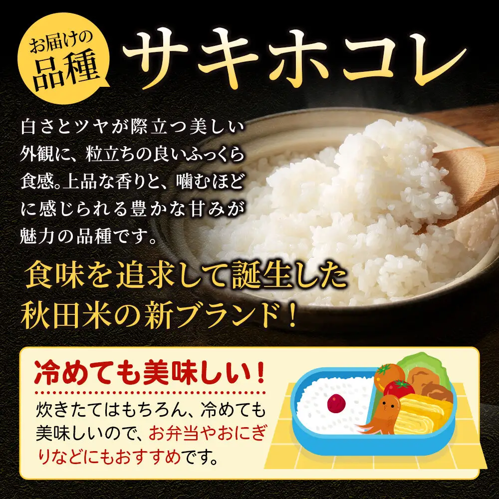 米《定期便2ヶ月》サキホコレ【白米】米どころ 秋田県産 令和7年産 5kg（5kg×1袋）大仙市