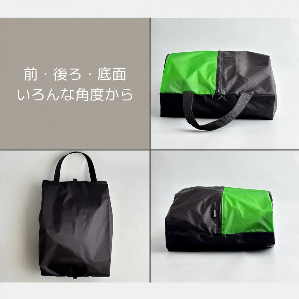 【Lサイズ・緑】軽量ナイロン登山靴ケース　　シューズケース　着替えポーチ　旅行用　アウトドア　ショートブーツ
