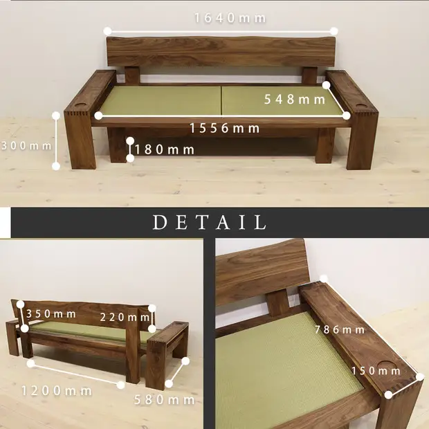【大川家具】無垢材 たたみソファ 幅1800 【設置付き】ウォールナット