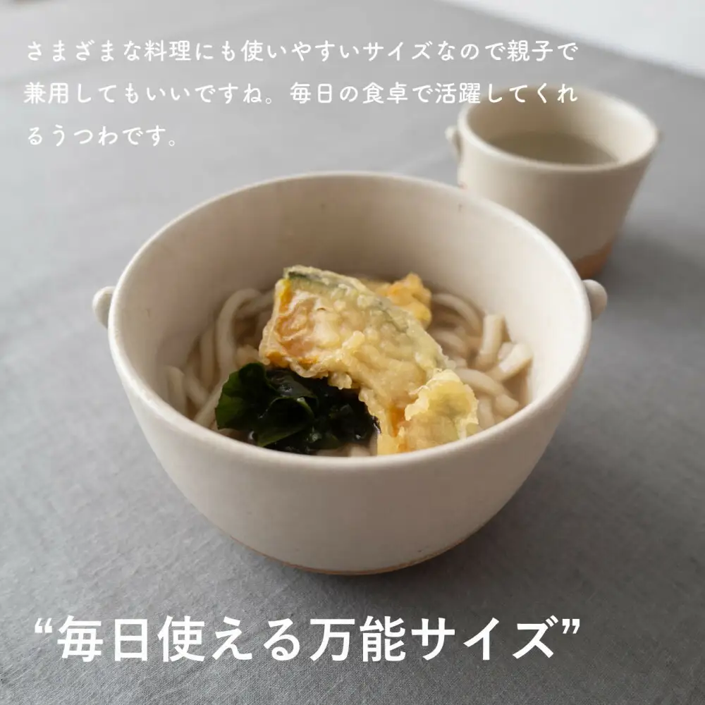 【信楽焼・明山】こどものどんぶり　火色&白セット　codomono-08set