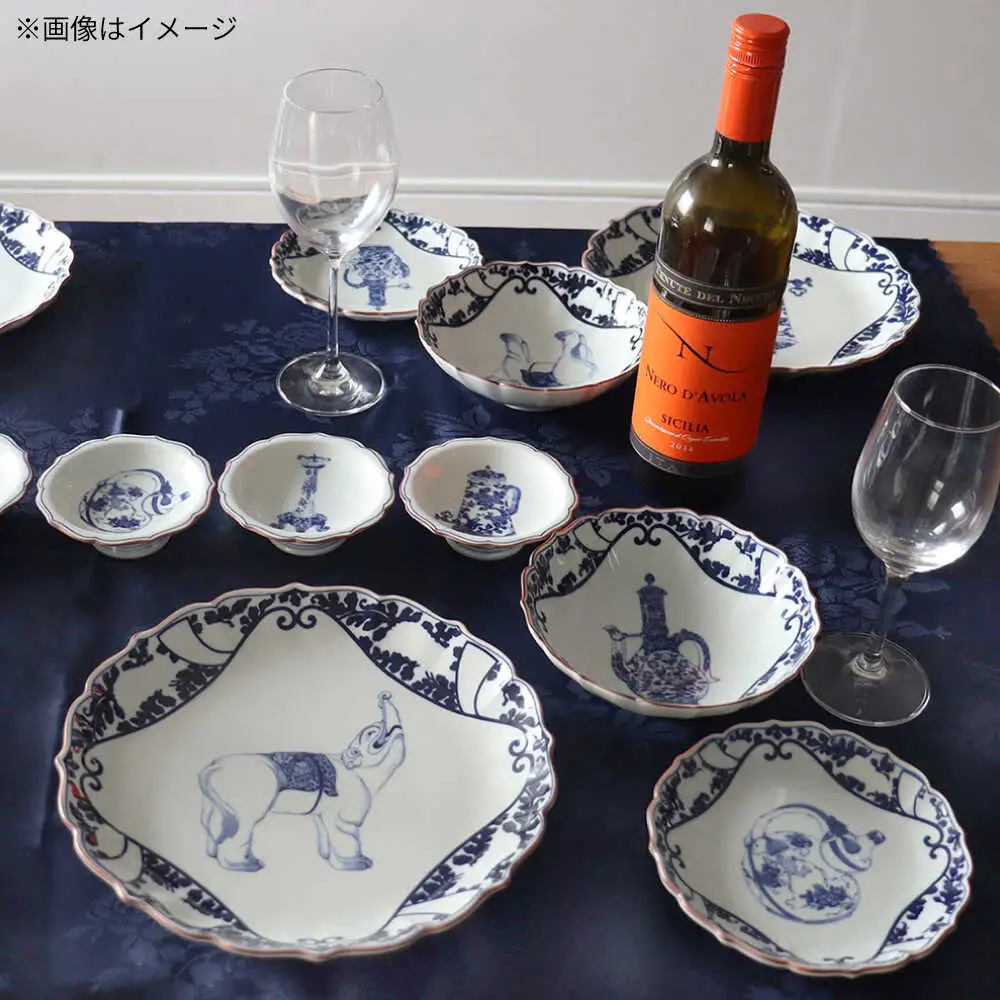 【波佐見焼】古伊万里文様 ふじ絵 桔梗渕 7寸皿 1点【西日本陶器】[AC284] 波佐見焼 食器
