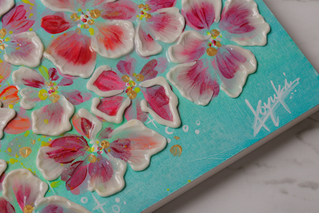 【京阪百貨店厳選】坂本 幸雪　シュガーアート（秋桜）　F6サイズ：410×318㎜_OS048-0043-6