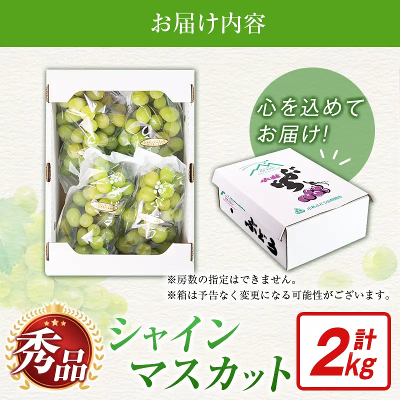 【令和9年先行予約】シャインマスカット 2kg　シャインマスカット