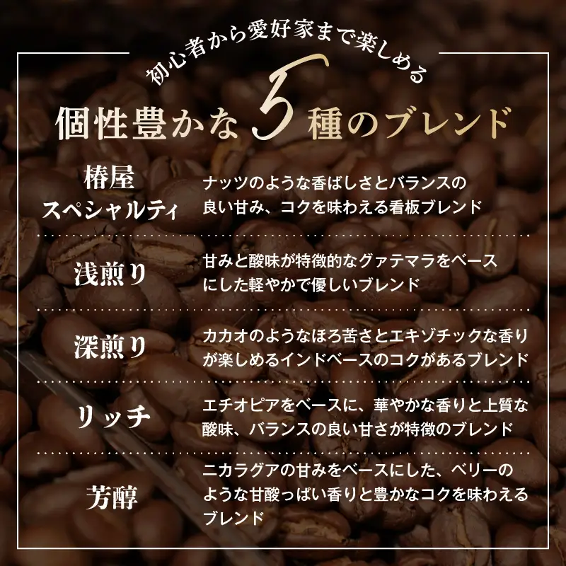 【椿屋珈琲】バラエティアソート（ドリップコーヒー5種24個入り）【kt093-004】