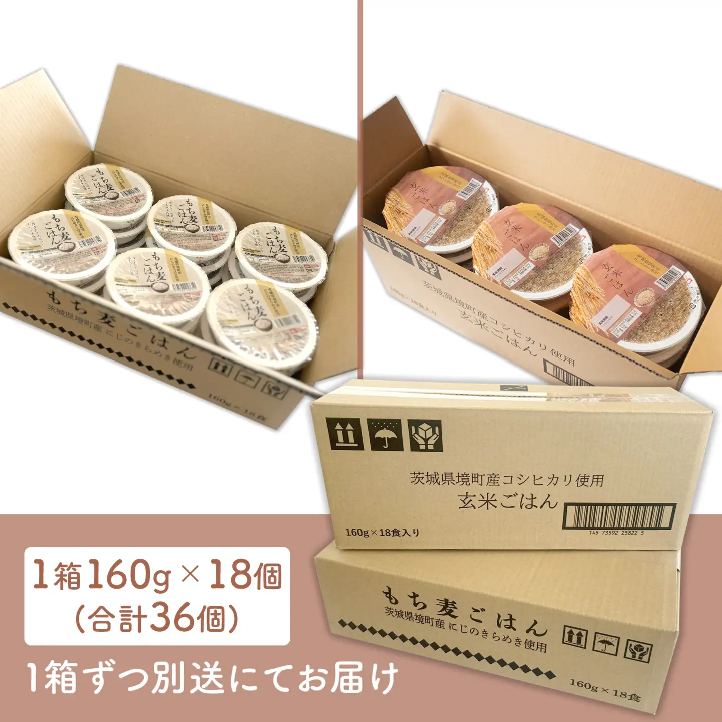 茨城県境町産 パックごはん 玄米 もち麦 36個 K2675