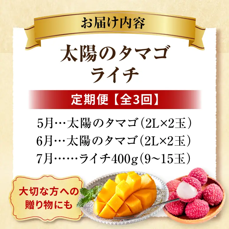定期便 太陽のタマゴ ライチ 定期便[全3回 2027年発送先行予約 数量・期間限定]