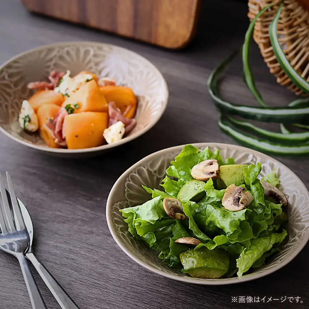 【波佐見焼】マリーゴールド　ボウルM ミルクティー　2枚セット　食器 皿【翔芳窯】[FE456]