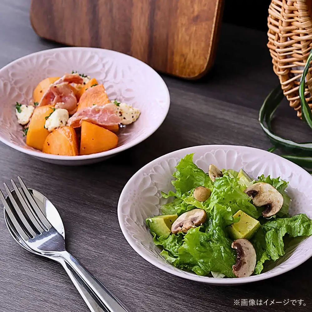 【波佐見焼】マリーゴールド　ボウルM ライトピンク 2枚セット　食器 皿【翔芳窯】[FE460]