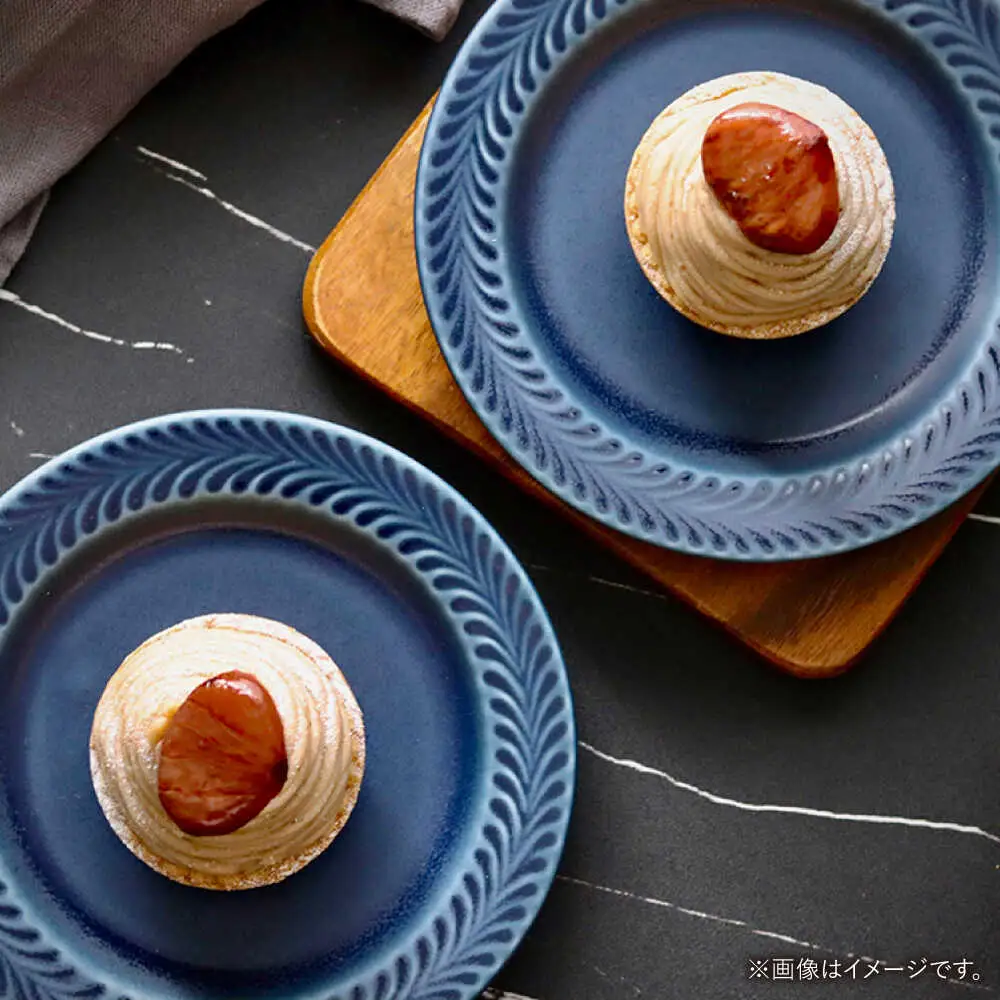 【波佐見焼】ローズマリー　リムプレートM デニム　2枚セット　食器 皿【翔芳窯】[FE574]