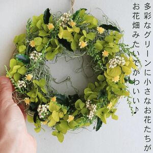 富良野花七曜 フェアリーミニリース ＊ イエロー ＊ ナチュラルかわいい プリザーブドフラワー リース 花 インテリア 装飾品 アレンジ ギフト プレゼント 北海道 上富良野町