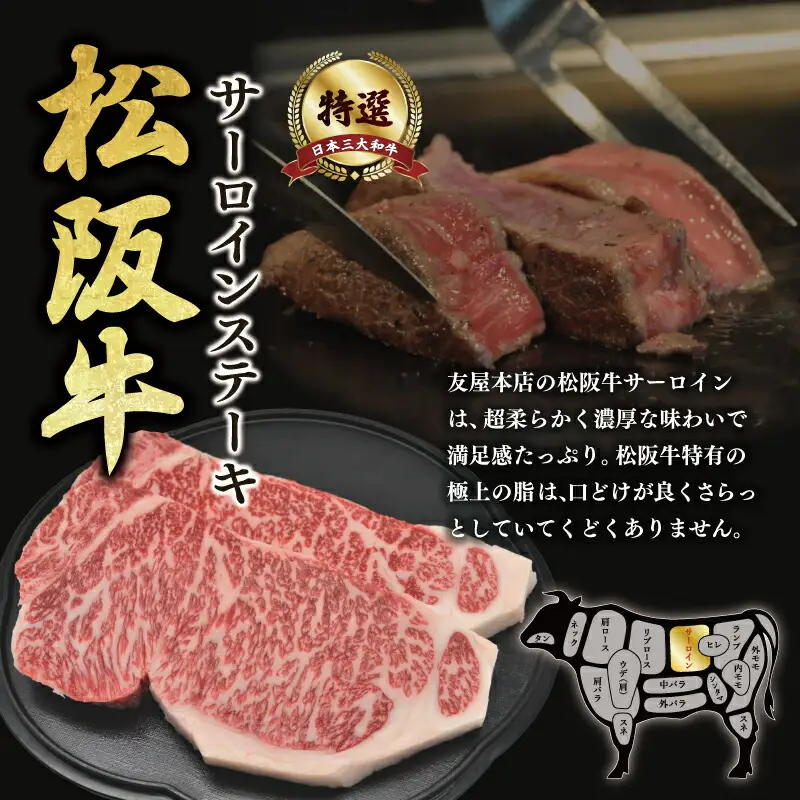 松阪牛サーロインステーキ約200g×2枚　NT13