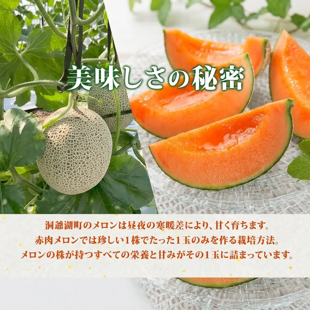 メロン TOYAKOメロン 赤肉 北海道産 メロン【2玉 計4.8〜5.4kg】【先行予約】