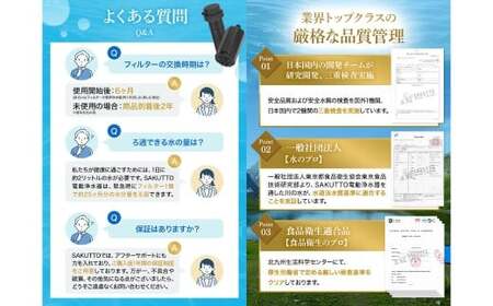 【交換フィルターのみ】 SAKUTTO 電動浄水器 電動式 携帯浄水器 浄水器 交換フィルター フィルター 防災グッズ 防災 災害対策 福岡県 北九州市