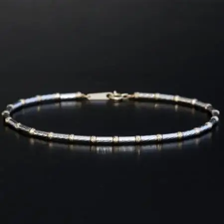 K18/K18WGパイプボールブレスレット【長さ18cm】【配送不可地域：沖縄県】【1701615】