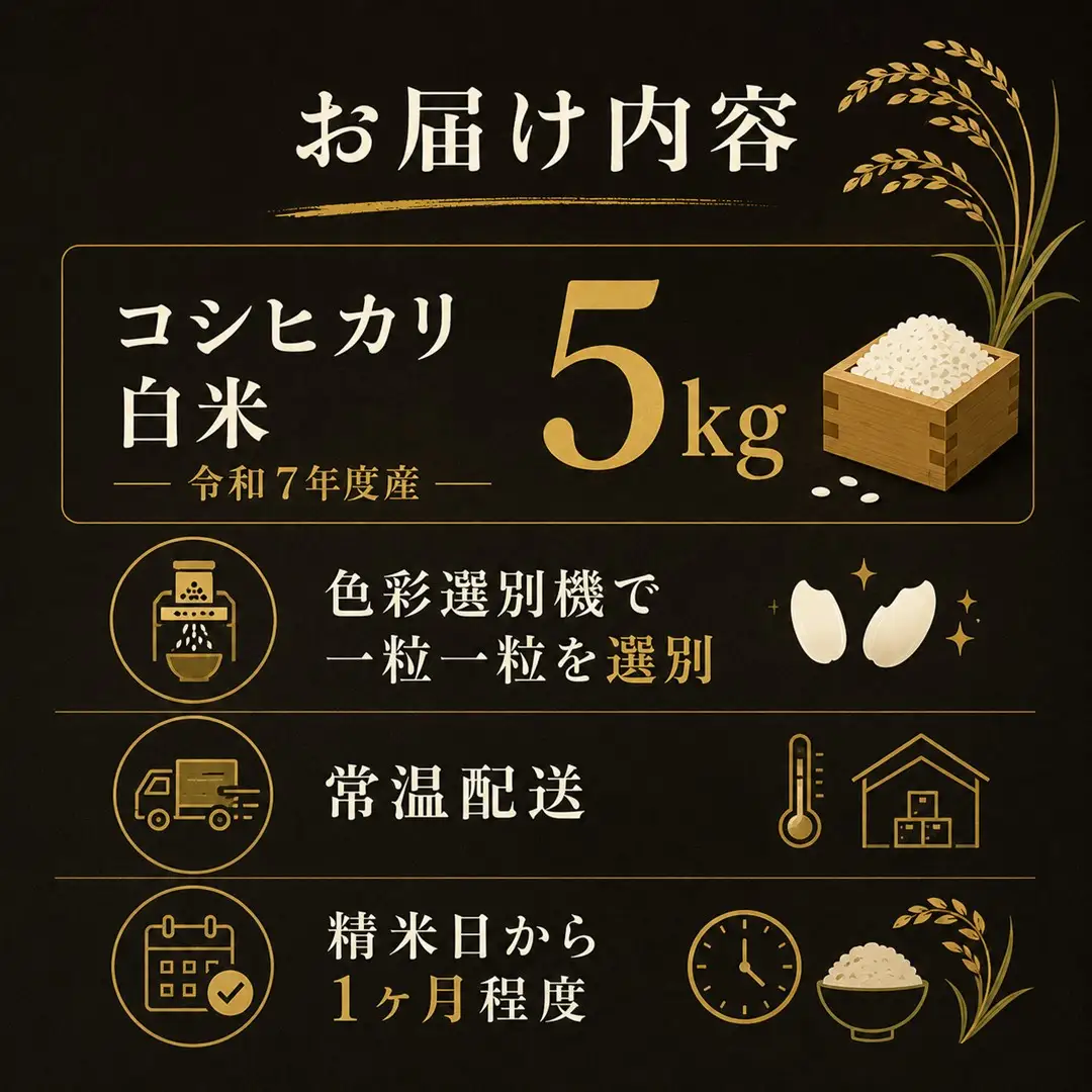 【佐渡産 こだわりの自然栽培米】令和7年度産 コシヒカリ 白米5kg