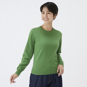日本製 カシミヤ100% レディース クルーネック 2Lサイズ
