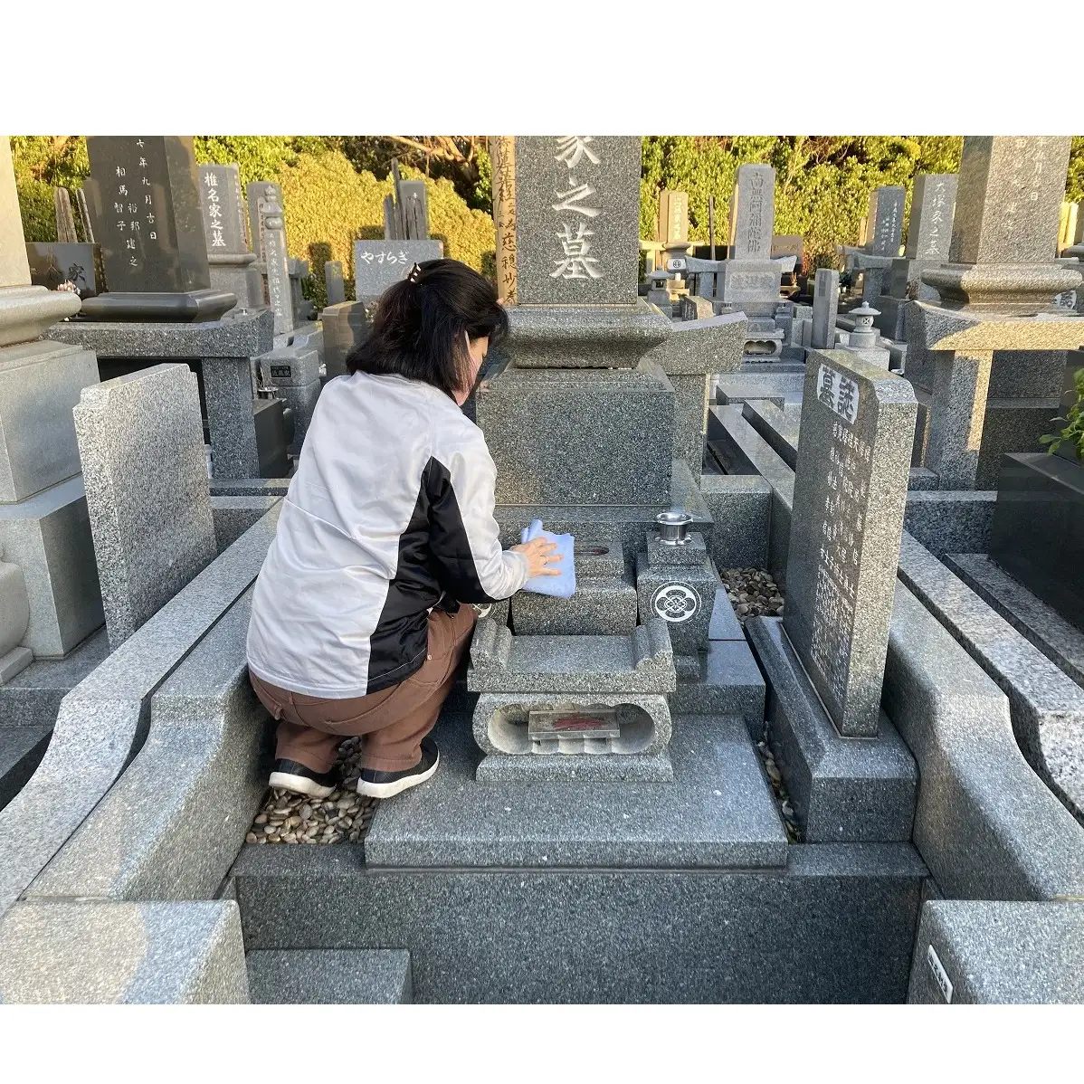 【千葉市平和公園】墓所管理代行サービス（年4回コース）普通墓地 お墓 管理 確認 代行 サービス 写真付 墓石清掃 献花 お花 お線香 お供え 雑草除去 草むしり 千葉 千葉市