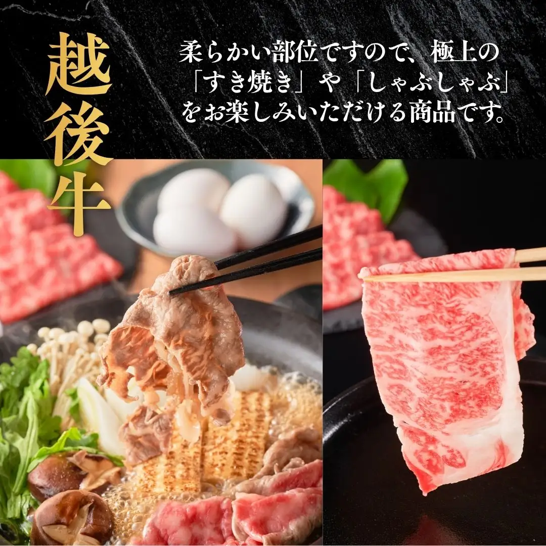 越後牛 ローススライス 400g(200グラム×2) 冷凍 すき焼き しゃぶしゃぶ 三国 | 越後牛 小千谷 国産 新潟県