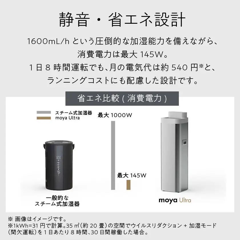 moya Ultra ULTRA1JPSLV タワー加湿器(日本製) 静音【1701160】