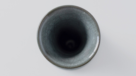 【氷裂貫入青瓷】花器 （小野寺裕司 作） 径7.6cm×高さ19.8cm