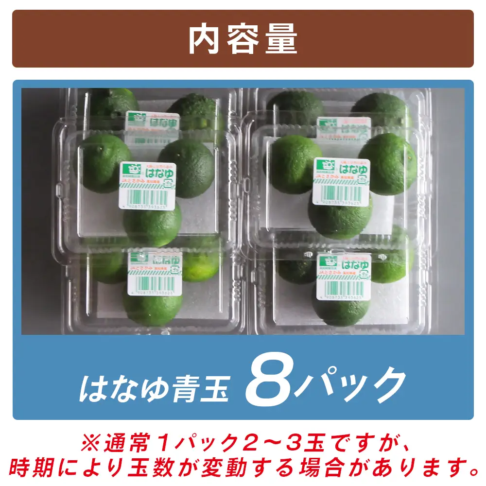 【先行受付】柚子 花柚子 青玉 ８パック hy-0001