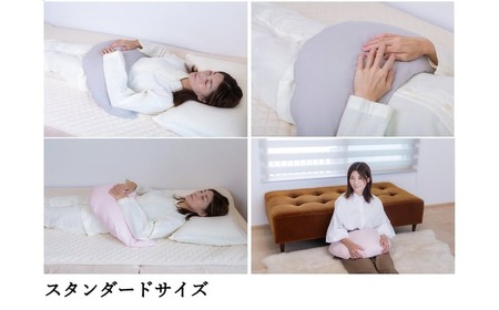 【ネムケア フェムクッション】スタンダードサイズ（起毛オーガニックコットンカバー付） 女性のからだにやさしい天然素材クッション フェムケア フェミケア 温活 保温 女性 やすらぎ 睡眠 シルク 腰当て 首枕 抱き枕 三日月型 GOTS コットン オーガニック 有機 H162-046