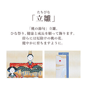 掛け軸「立雛」 富岡蘇峰 尺五立 サイズ：54.5×190cm 桐箱付 掛け軸 和室 おしゃれ 日本画 表装 床の間