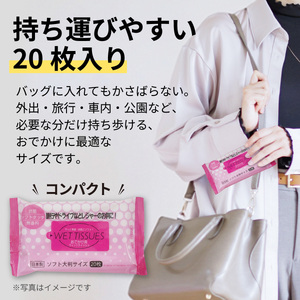 おでかけ用ウェットティッシュ 20枚入り（1ケース25個入）/  ウェットティッシュ