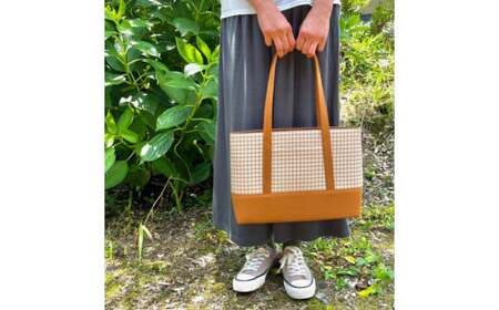 【 AKIRA オリジナル】【マツコの知らない世界 で紹介されました！】中型スリムトートバッグ 千鳥格子グレー×紺色帆布 軽量 軽い 日本製 キャンバス 帆布 横型 肩掛け 通勤 通学 大容量 上質 カジュアル オシャレ レディース カバン 鞄 バック