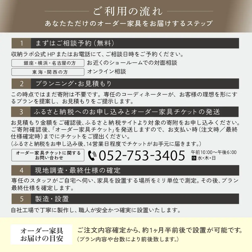 オーダー家具チケット 5,000円（割引券） 収納ラボ オーダー 家具 収納 耐震性 岐阜県 美濃加茂市