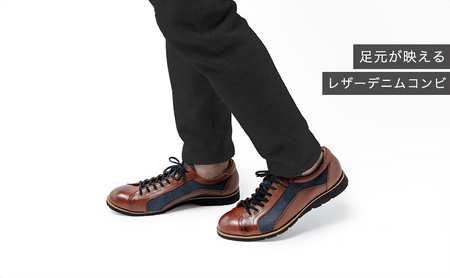倭イズム ( ヤマトイズム ) 牛革 デニム シューズ 紳士靴 YA3310 23.5cm