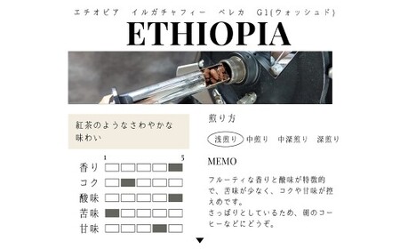【豆】 【12か月定期便】 エチオピア イルガチャフィベレカG1　ウォッシュド （浅煎り） 400g コーヒー 珈琲 豆 まめ マメ