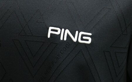 PING ストレッチダルブラ三角幾何学柄ジャカード 半袖ハイネックシャツ ゴルフウェア ピンGOLF 621-6267903【ブラック/Lサイズ】｜石川県 小松市【テンポイント株式会社】