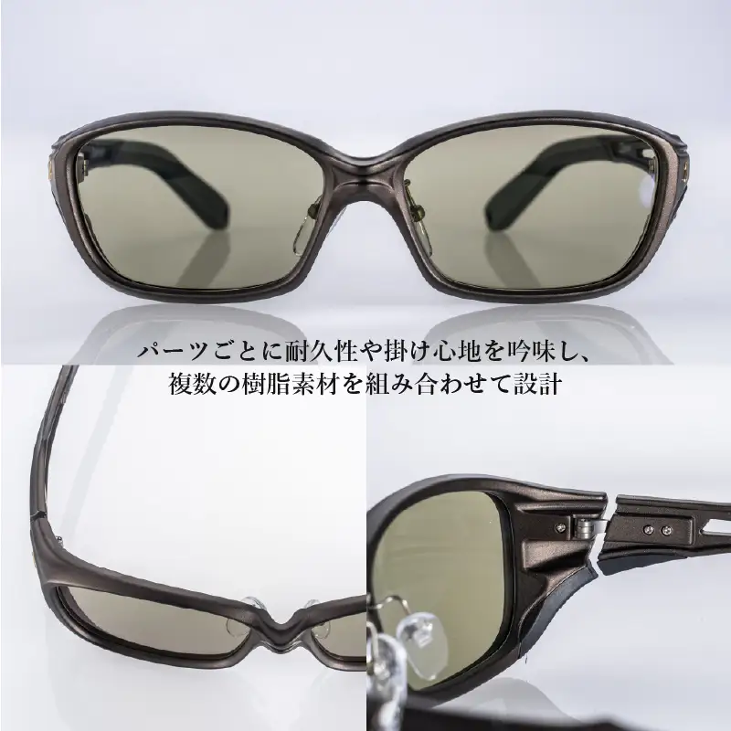 Zeque（ゼクー）偏光サングラス Devon（デヴォン）F-2072 ブラック&ブロンズグラデ / トゥルービューフォーカス