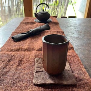 柿渋リネンガーゼの清布 せいふ 1枚入り 柿渋染め ブラウン 30cm×100cm ガーゼ タオル 掛け布 快適 国産 高知県 高知 土佐清水【R01770】
