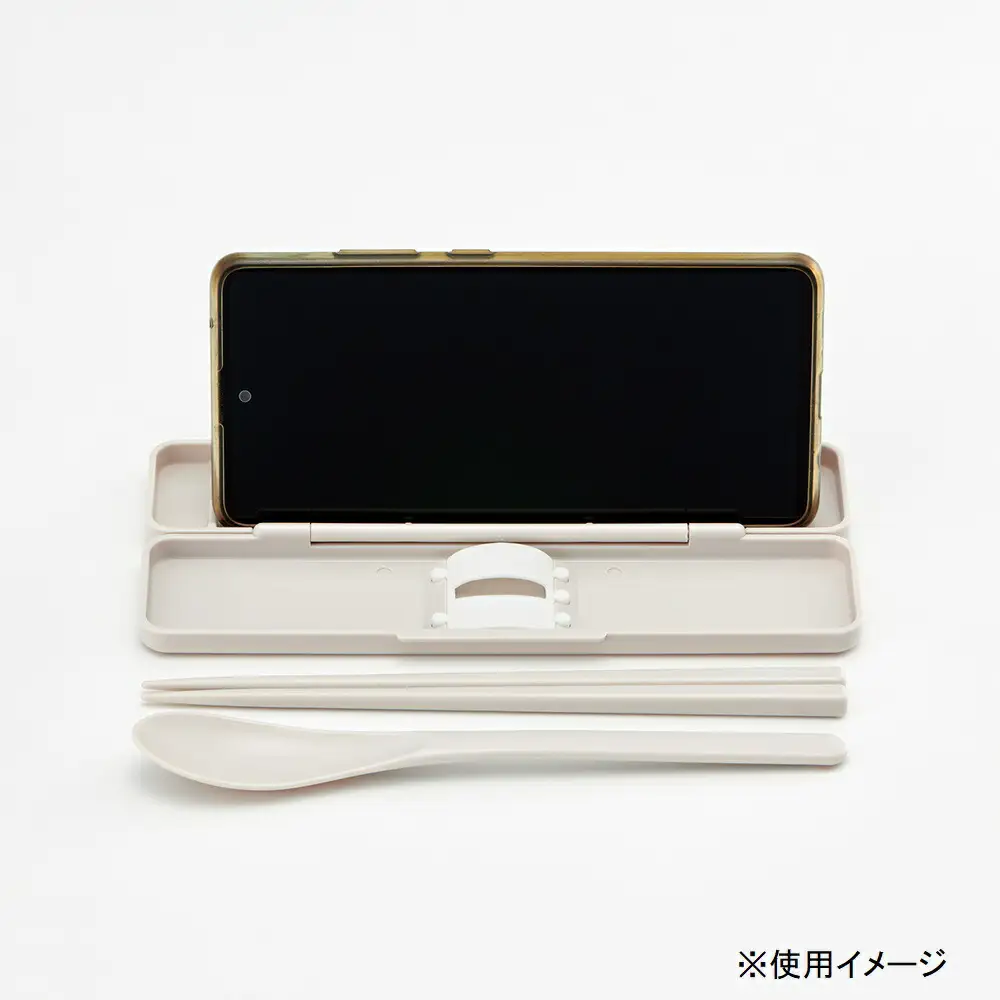 スマホスタンドにもなる コンビセット(箸・スプーン) 箸18cm CCS3SASS ベージュ 奈良県奈良市 2-014 716980