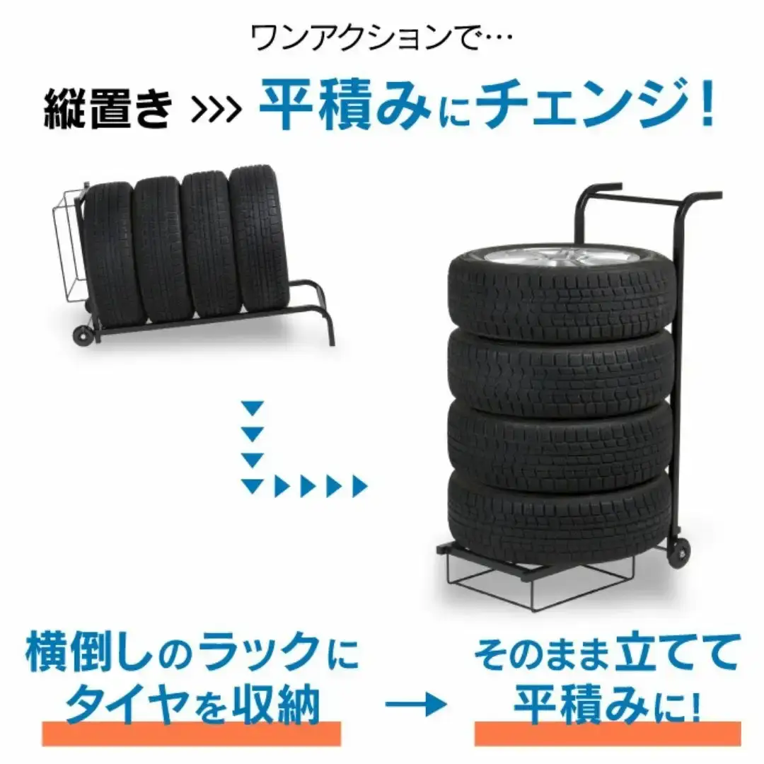 タイヤキャリーラック ST-524 タイヤラック タイヤ収納 タイヤ交換 川口工器