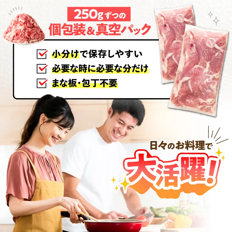 鹿児島県産 豚肉 切落し 3kg セット KN165-008-01 肉 冷凍