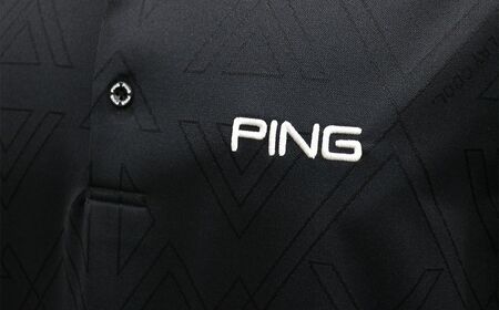 PING ストレッチダルブラ三角幾何学柄ジャカード 半袖ポロシャツ ゴルフウェア ピンGOLF 621-6260903【ブラック/Lサイズ】｜石川県 小松市【テンポイント株式会社】