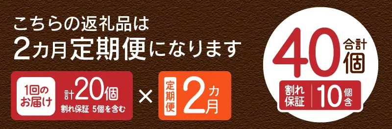 【2ヶ月定期便】”忍野の卵”コクの赤玉20個×2回 ※割れ保証含む 卵