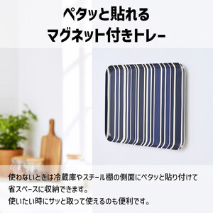 TATSU-CRAFT マグネットトレー SS 21.5cm トリノストライプ BL ブルー すべり止め付き ［Tk1056］
