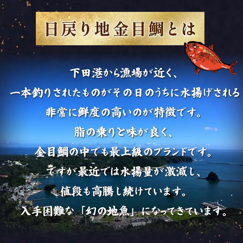 地金目鯛煮付 下田 日戻り地金目鯛 煮付 1尾分 とん亭