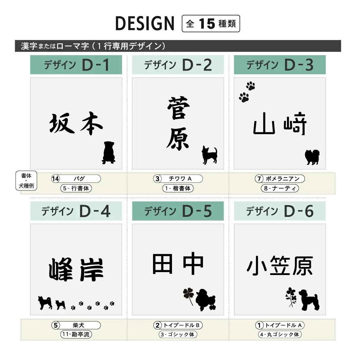 犬種が選べる表札 正方形 【 ＳＳサイズ（10cm×10cm）】 